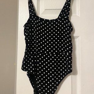 Nasty Gal Black and White Polka Dot Bodysuit